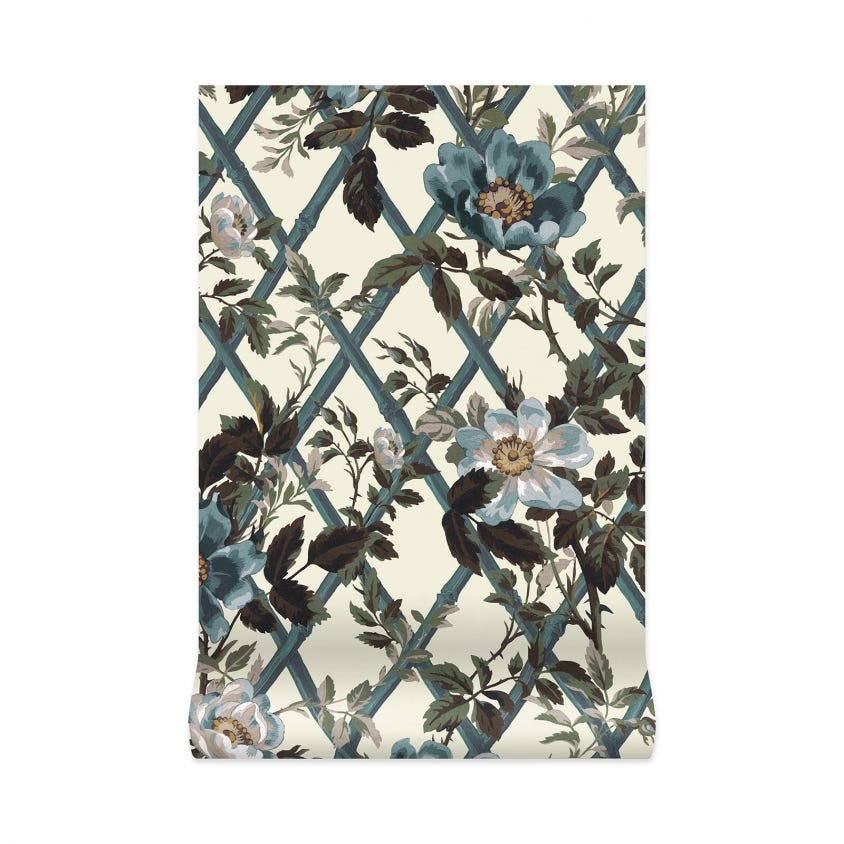 Bryher Rose Wallpaper - Lapis Blue - 1-WA-BRR-DI-LAP-XXX