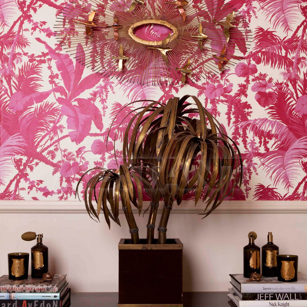 Pampas Wallpaper - Off-White & Azalea - 1-WA-PAM-DI-AZA-XXX
