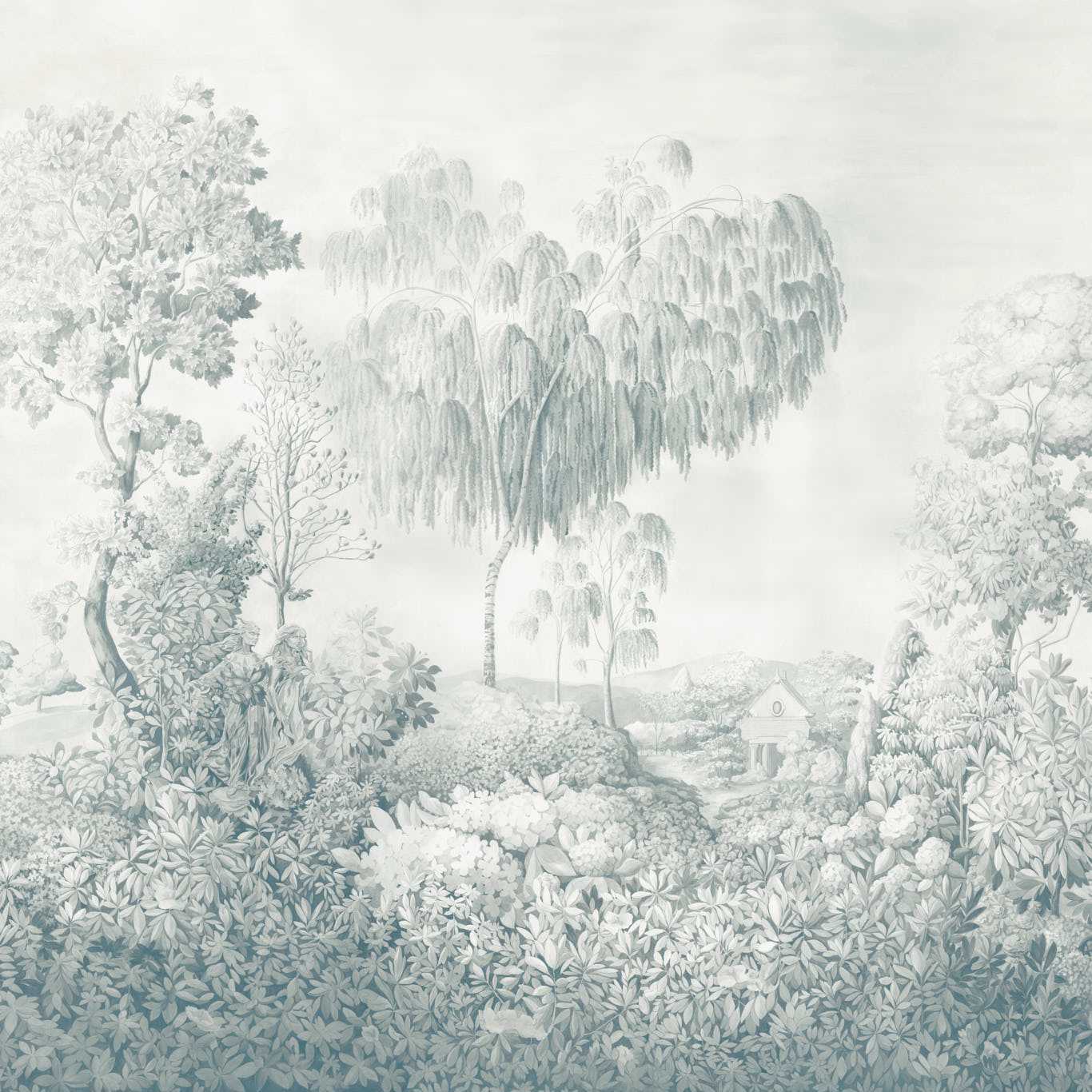 Highgrove Arboretum Wallpaper - Ether Blues - DHIP217513