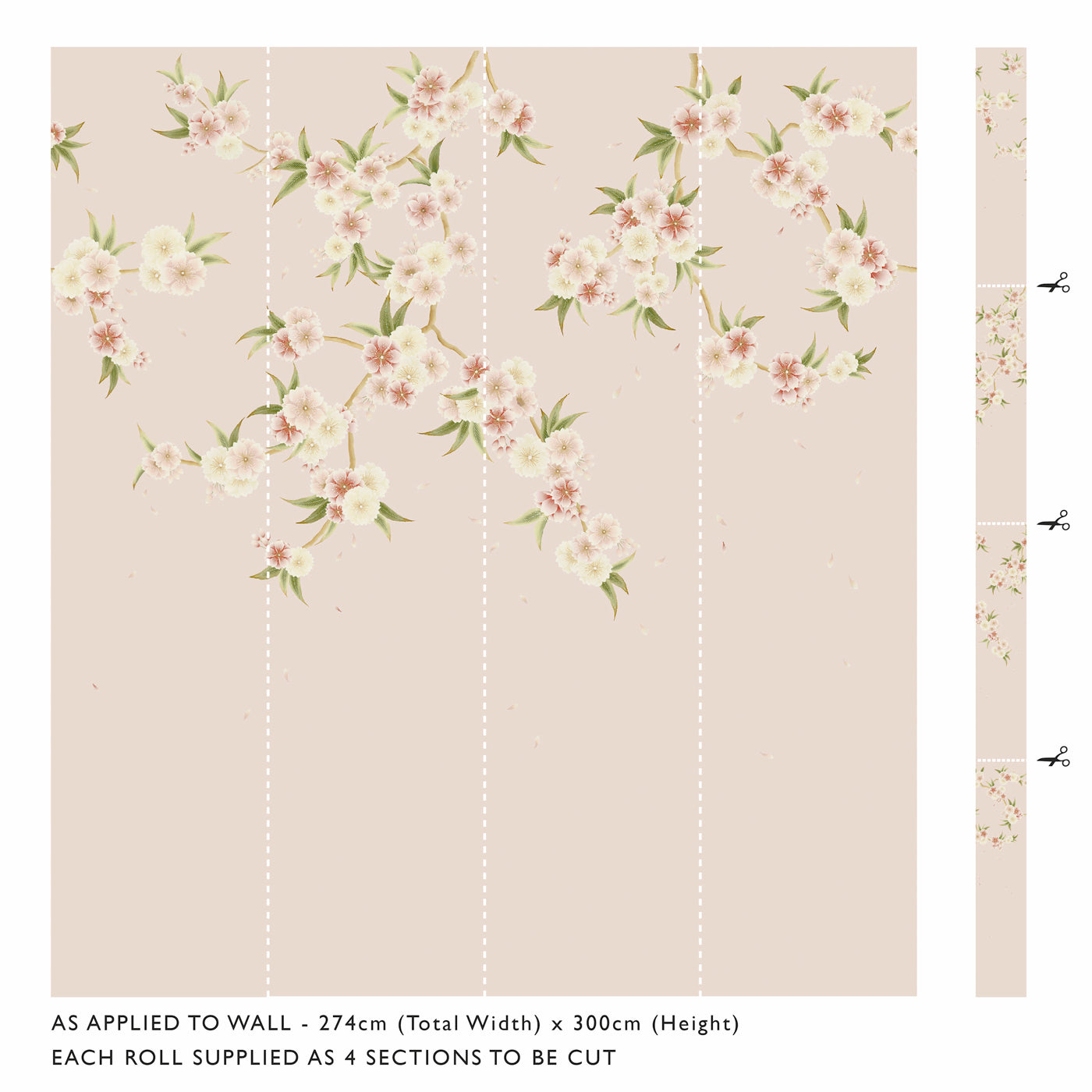 Rosa Wallpaper - Blush Pearl/Peony/Meadow - HDHW112887