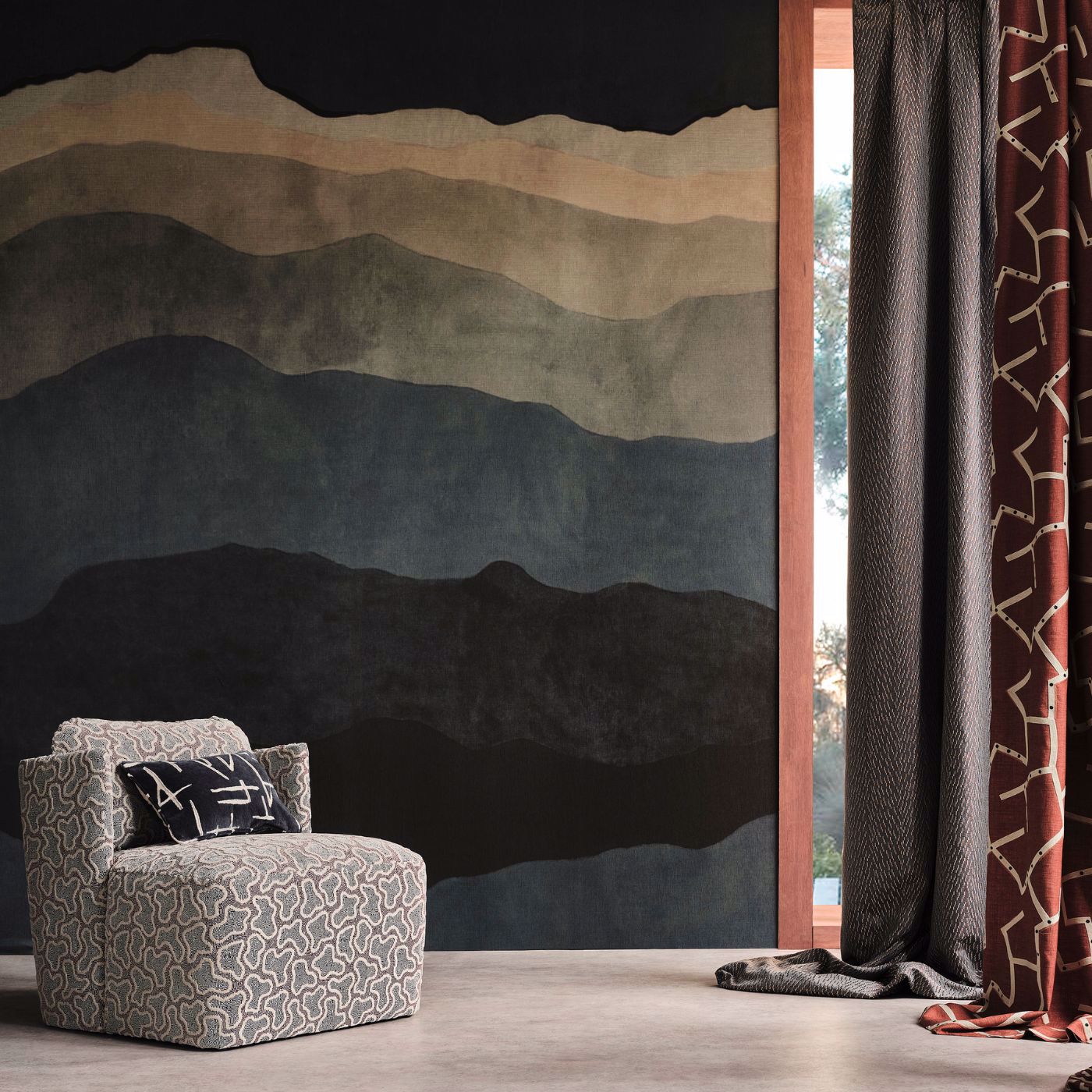 Sedimentary Mural Wallpaper - Midnight - HDMW113327
