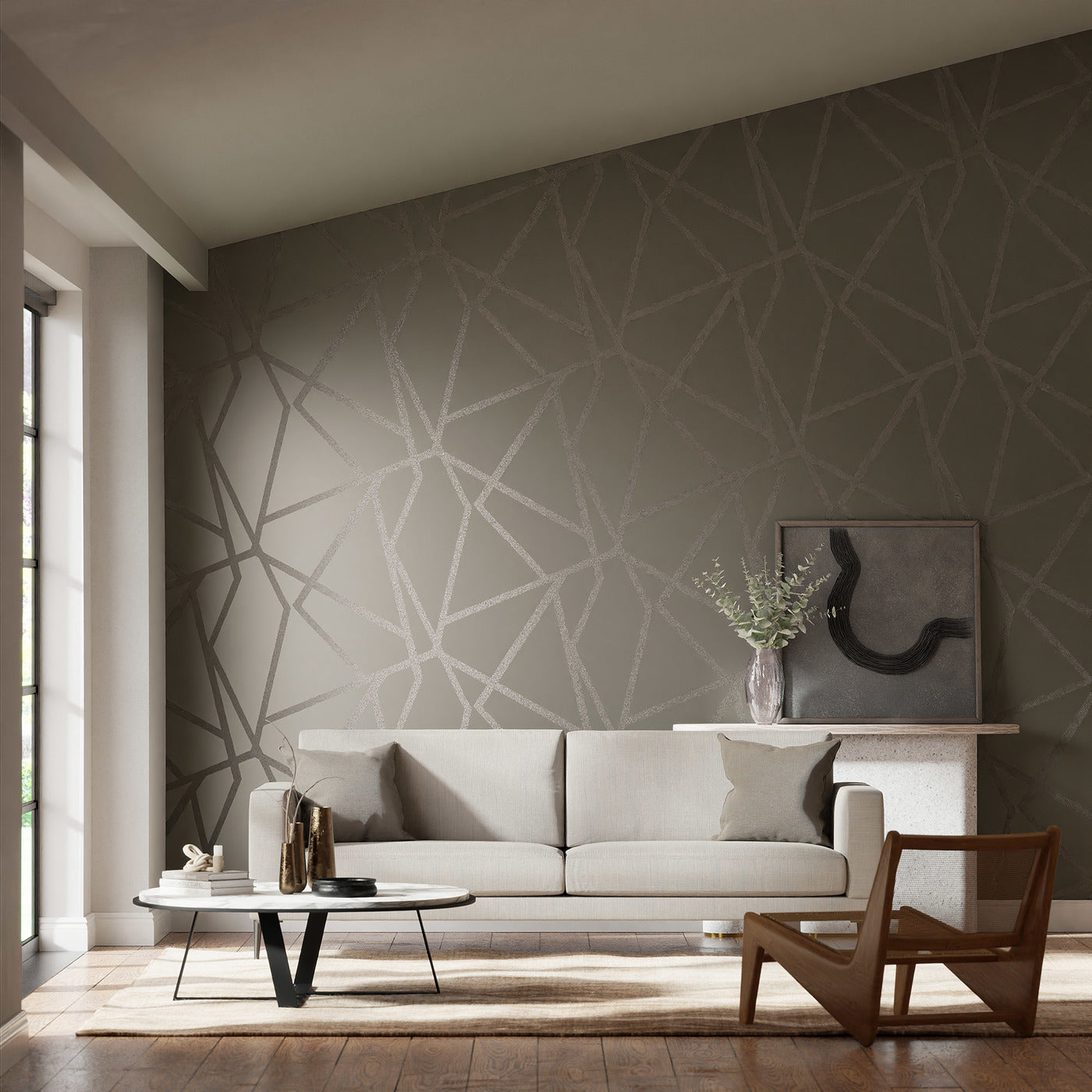 Sumi Shimmer Wallpaper - Flint - HMFW111571