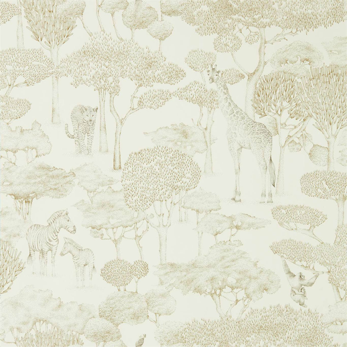 Shamwari Wallpaper - Chalk/Gold - HMIW112244
