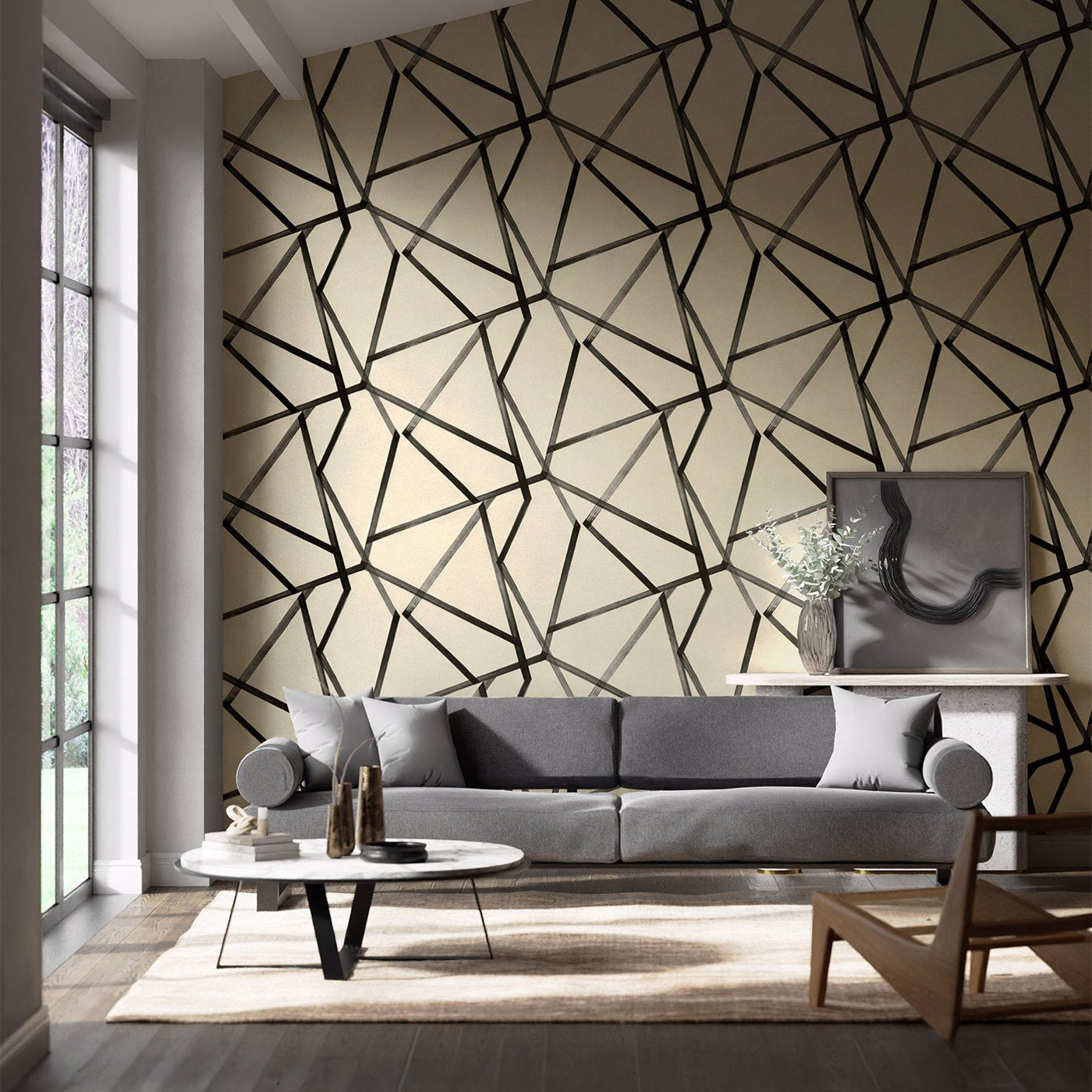 Sumi Wallpaper - Linen/Onyx - HMOW110886