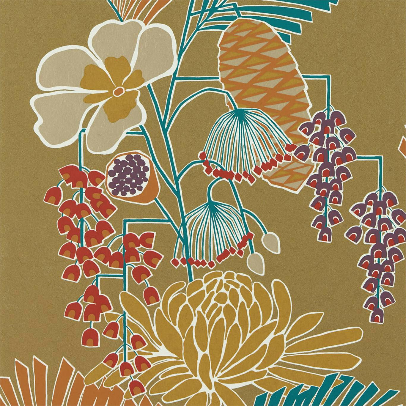 Salon Wallpaper - Gold / Russett / Atlantic - HSAW112152