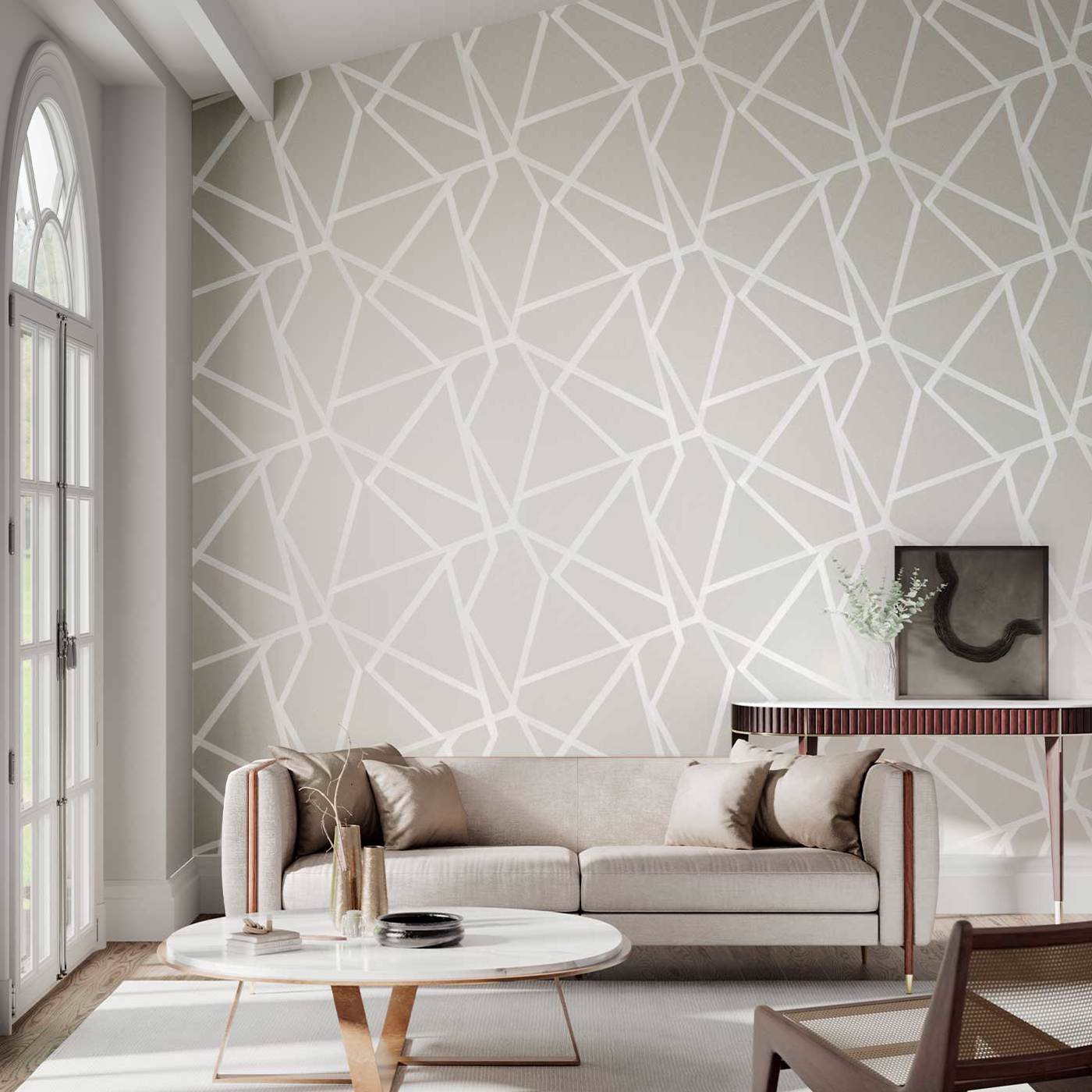 Sumi Wallpaper - Dove/White - HTEW112599