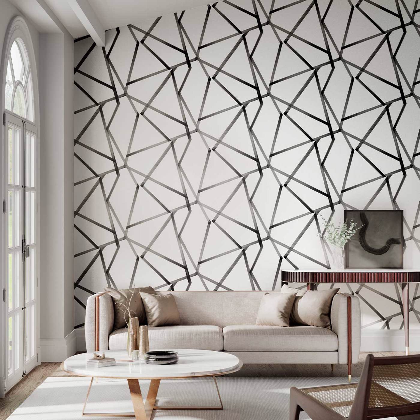 Sumi Wallpaper - Pearl/Charcoal - HTEW112600