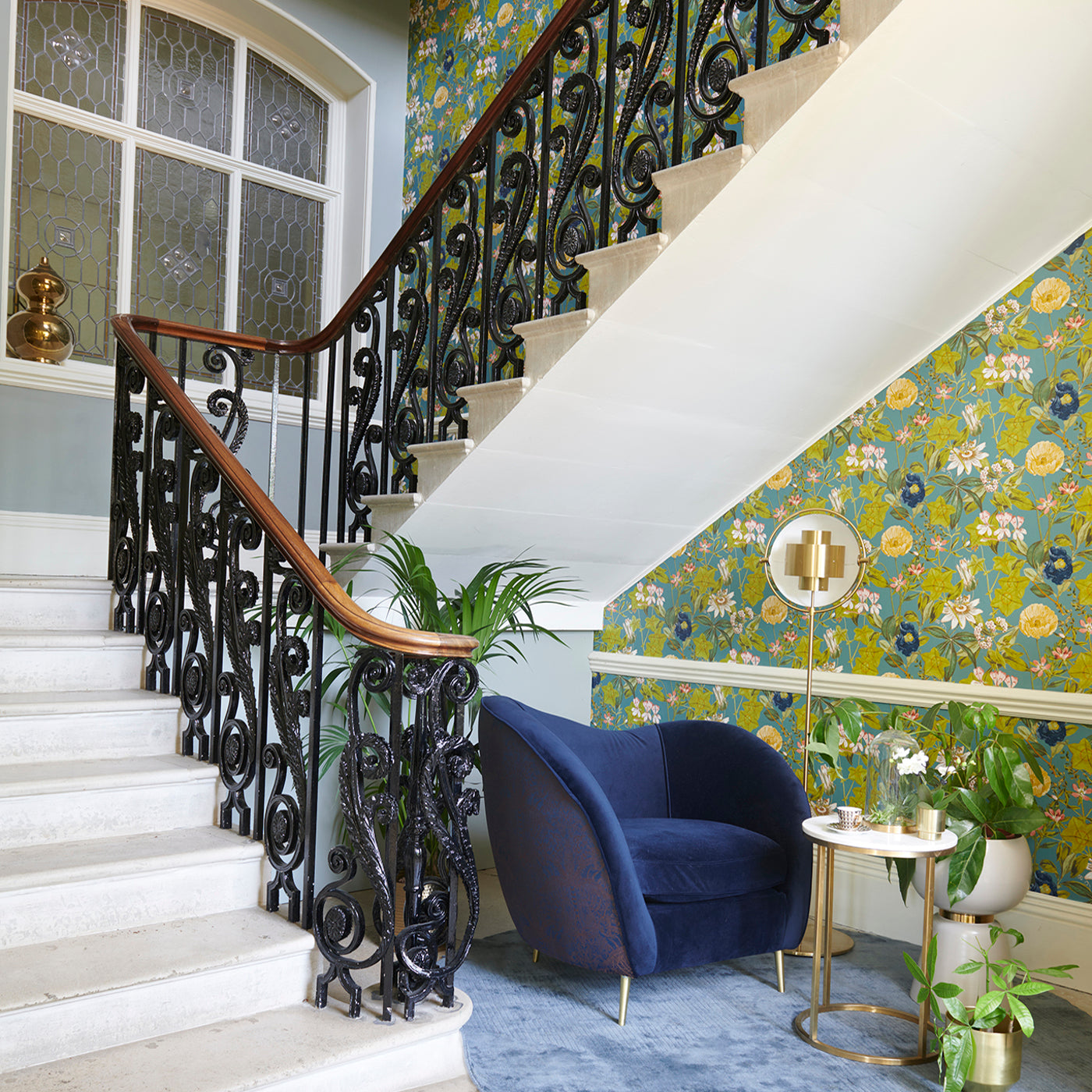 Passiflora Wallpaper - Chambray - W0143/01