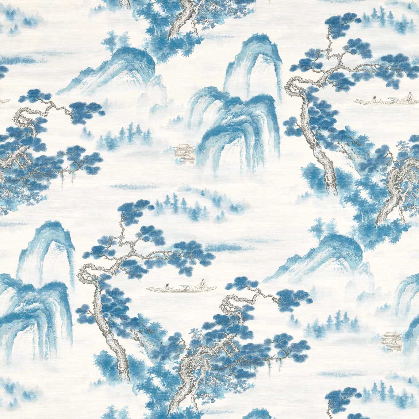 Floating Mountains Wallpaper - Indigo - ZHIW312984