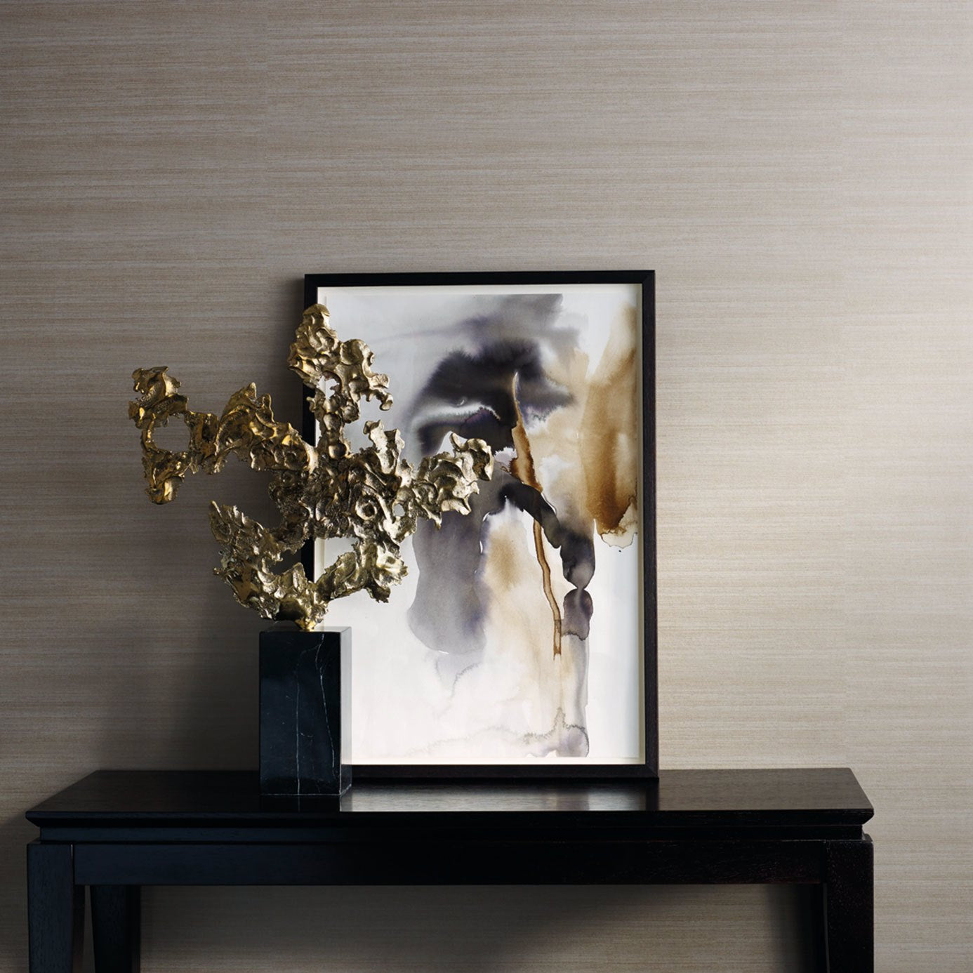 Raw Silk Wallpaper - Warm Gold - ZSEI312839