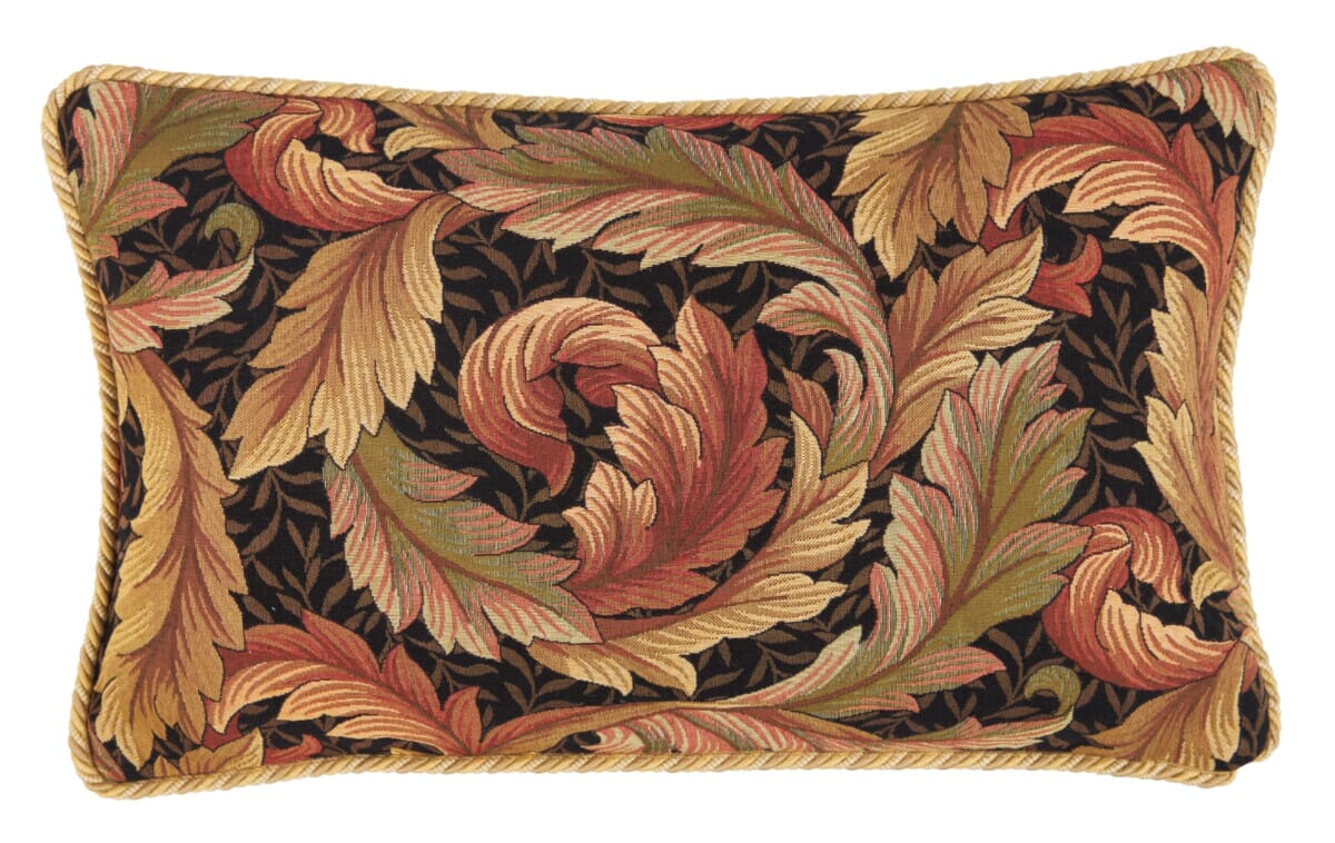 Acanthus & Lily Autumn Cushion with Gold Rope Cord with Feather Filler - Hines - 1117LP-3 - Morris Wallpaper