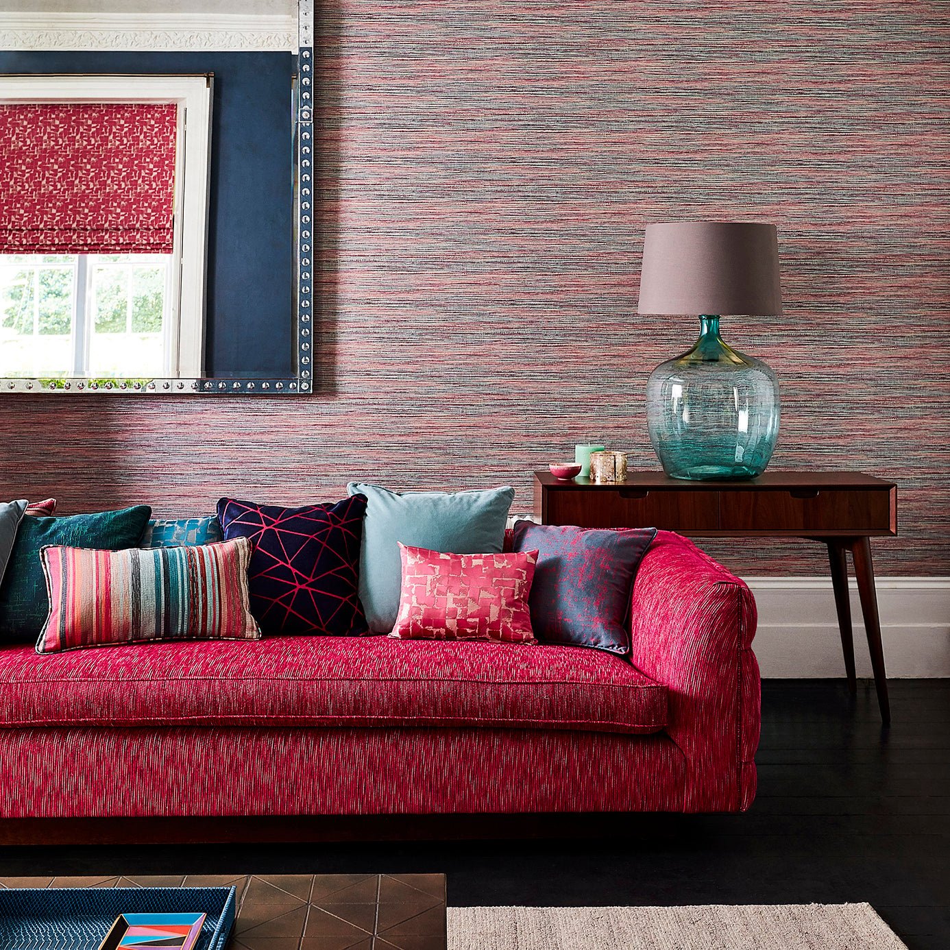 Affinity Wallpaper - Rust/Sky - Harlequin - HMWF111951 - Morris Wallpaper