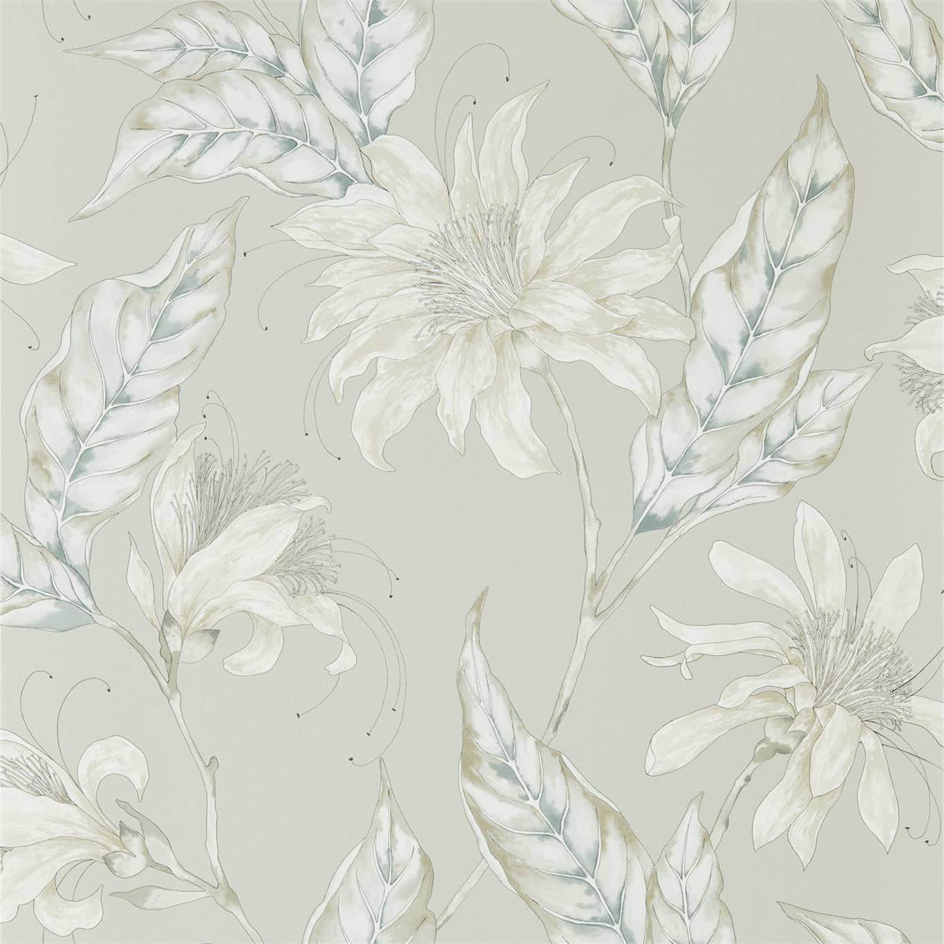Ananda Wallpaper - Platinum - Harlequin - HMIW112255 - Morris Wallpaper