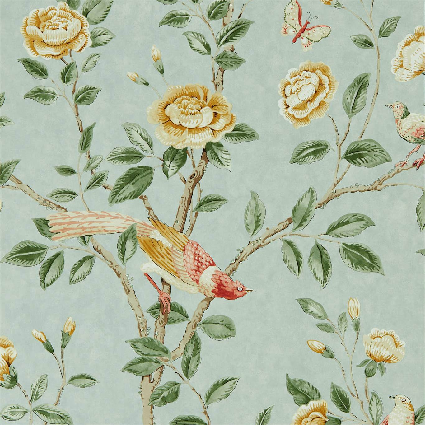 Andhara Wallpaper - Sea Glass /Lemon - DCPW216793