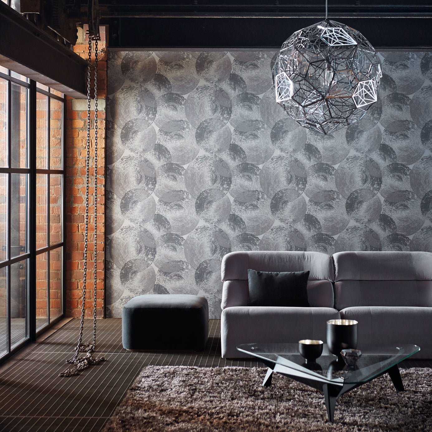 Anthology Ellipse Wallpaper - Slate/Graphite - Harlequin - EANT111127 - Morris Wallpaper