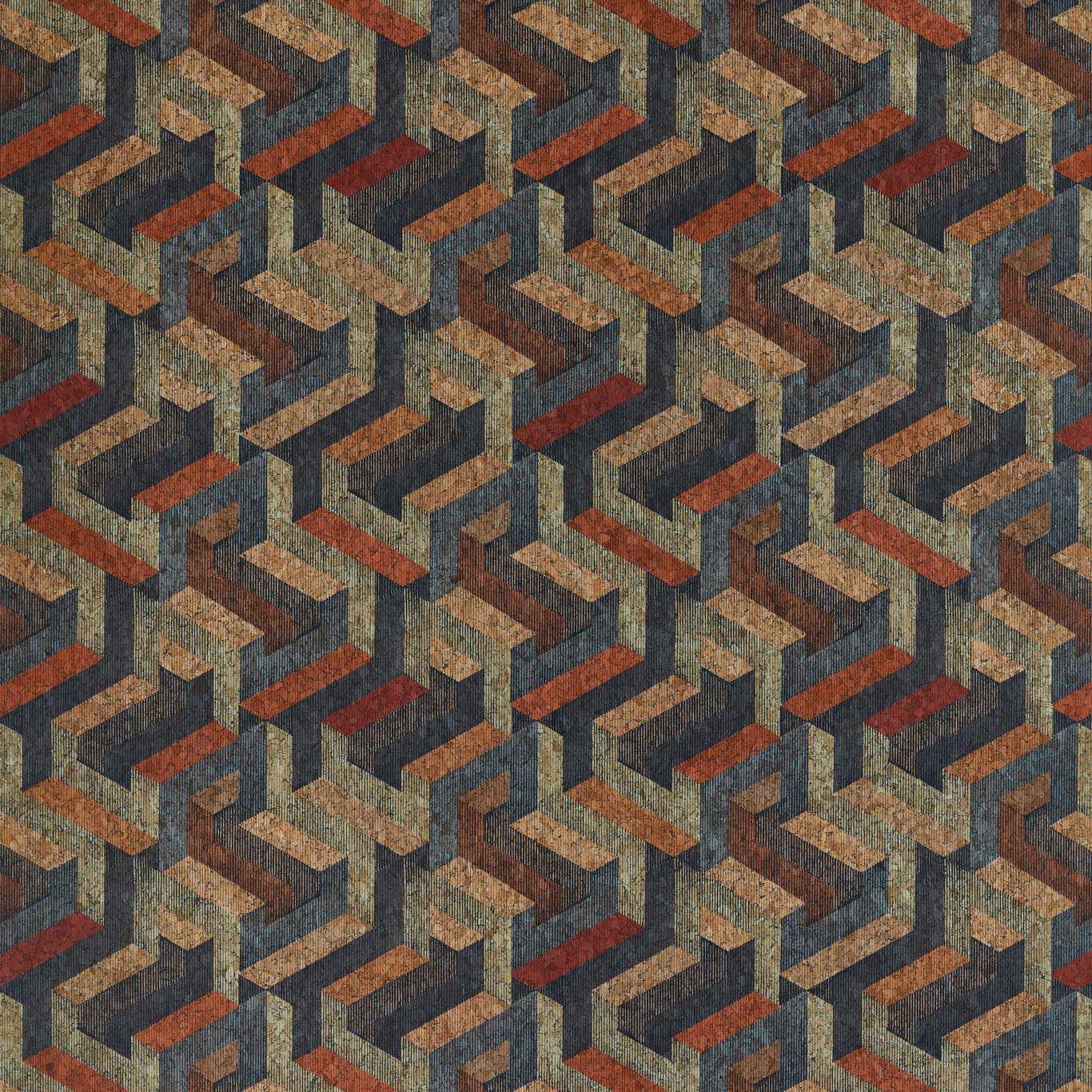Anthology Escheresque Wallpaper - Copper/Slate - Harlequin - EANW112583 - Morris Wallpaper