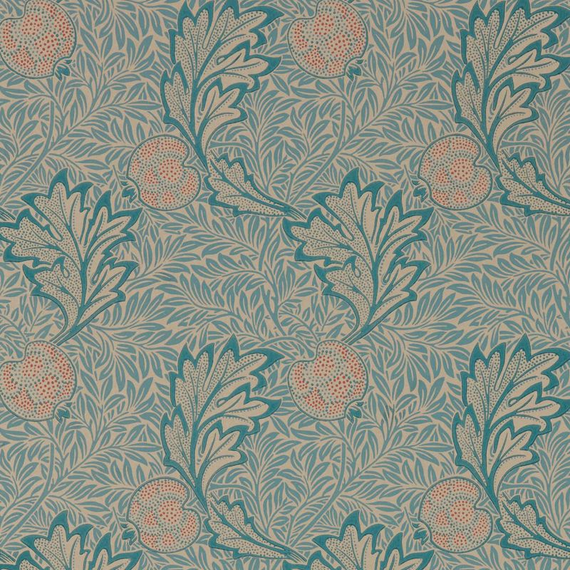 Apple Wallpaper - Indigo Antique - Morris & Co - 216690 - Morris Wallpaper