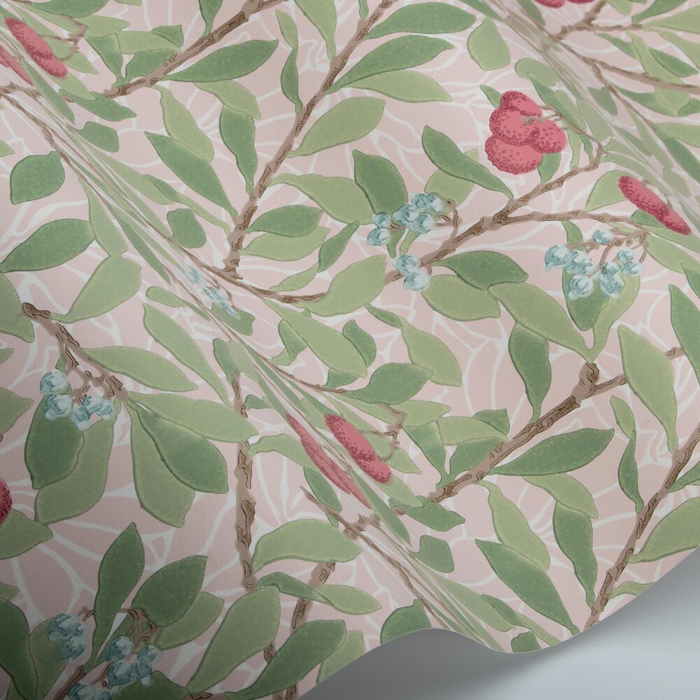 Arbutus Wallpaper - Cochineal Pink - 217378 - Morris Wallpaper WD