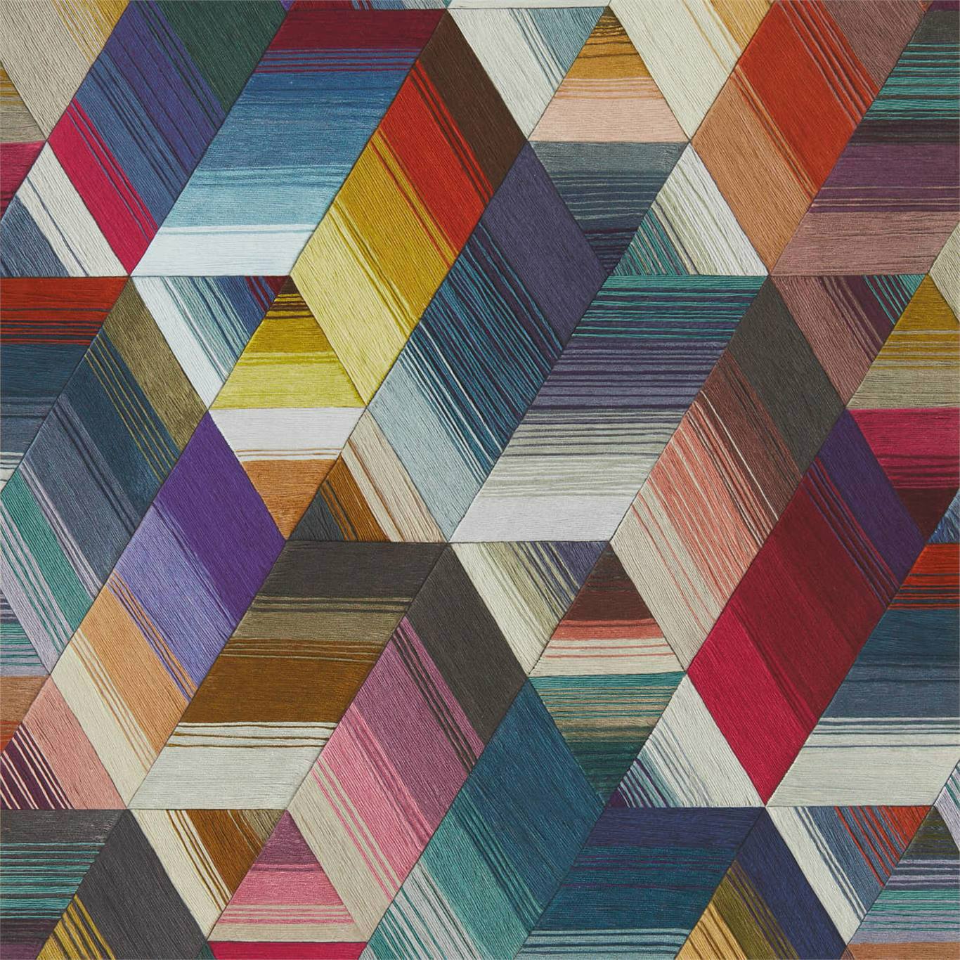 Arccos Wallpaper - Cerise/Neptune/Teal - Harlequin - HMWF111969 - Morris Wallpaper