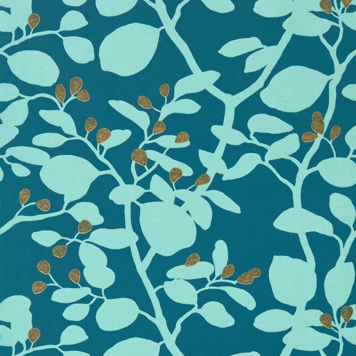 Ardisia Wallpaper - Amazonia/Teal/ Gold - Harlequin - HTEW112764 - Morris Wallpaper