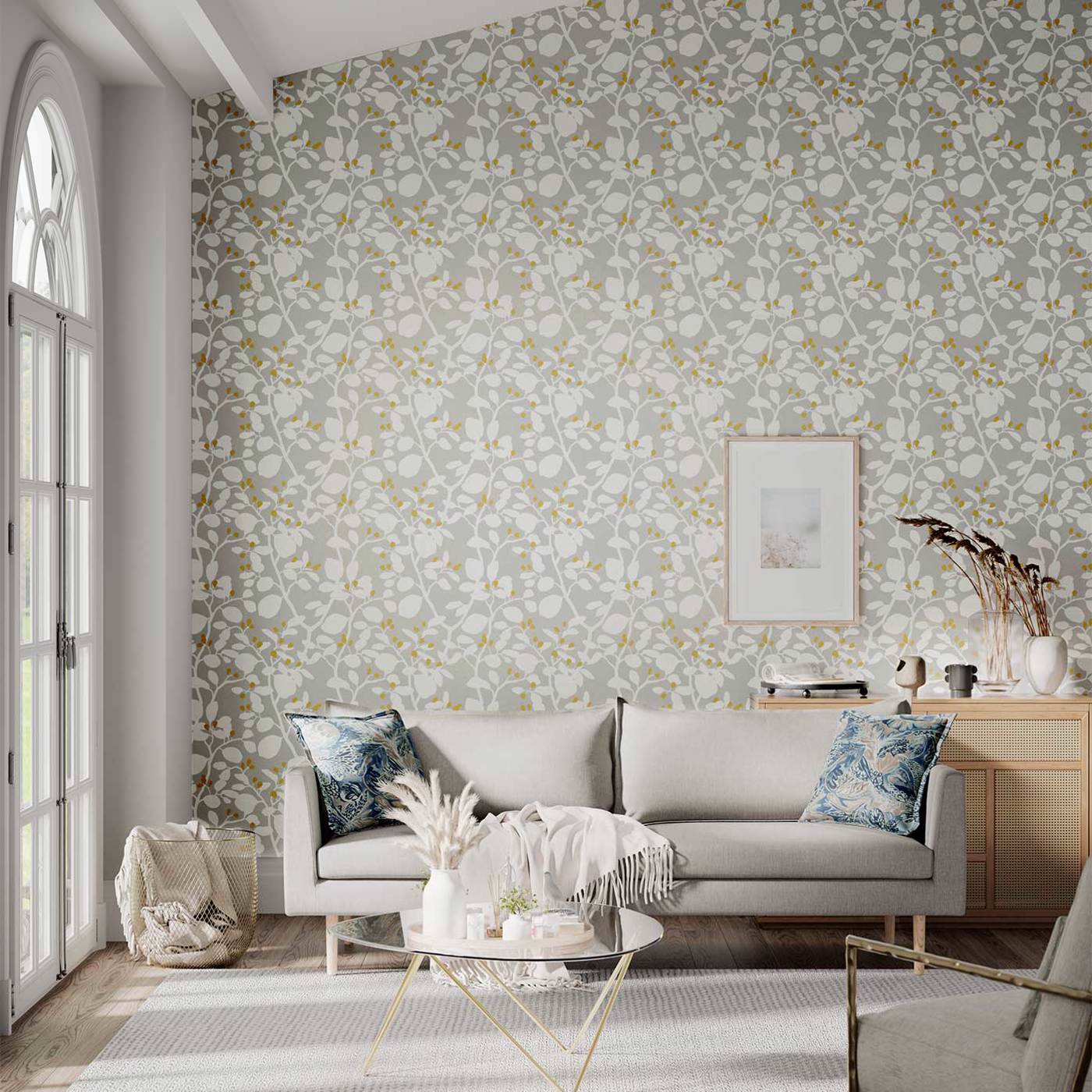 Ardisia Wallpaper - Soft Focus/Oyster/Gold - Harlequin - HTEW112773 - Morris Wallpaper