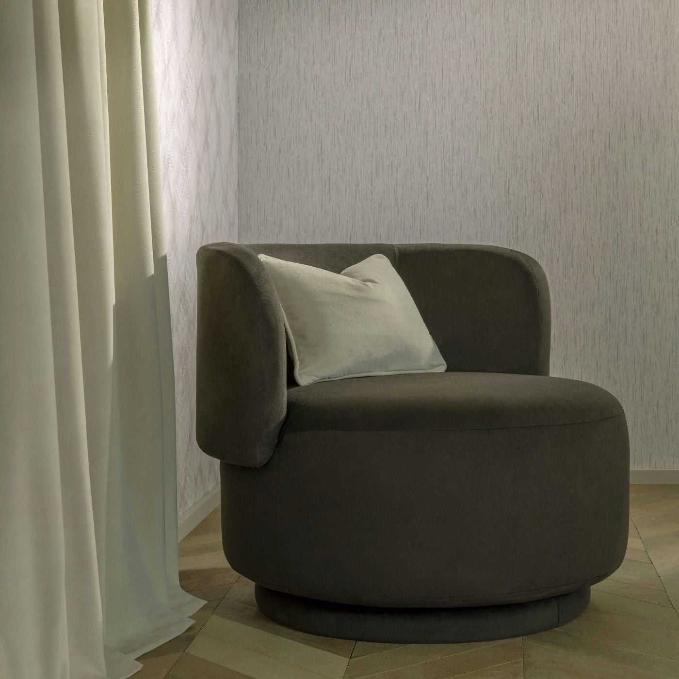 Asper Wallpaper - Pebble - Clarke & Clarke - W0205/03 - Morris Wallpaper