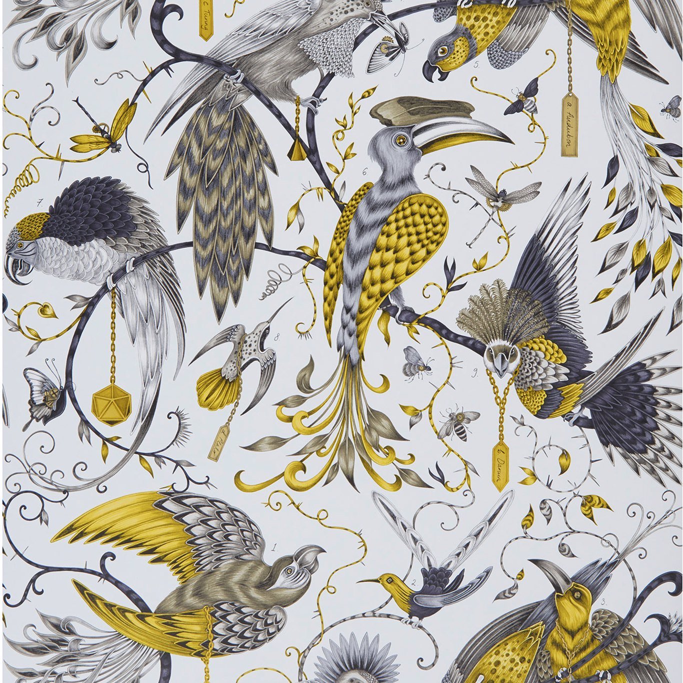Audubon Wallpaper - Gold - Clarke & Clarke - W0099/02 - Morris Wallpaper