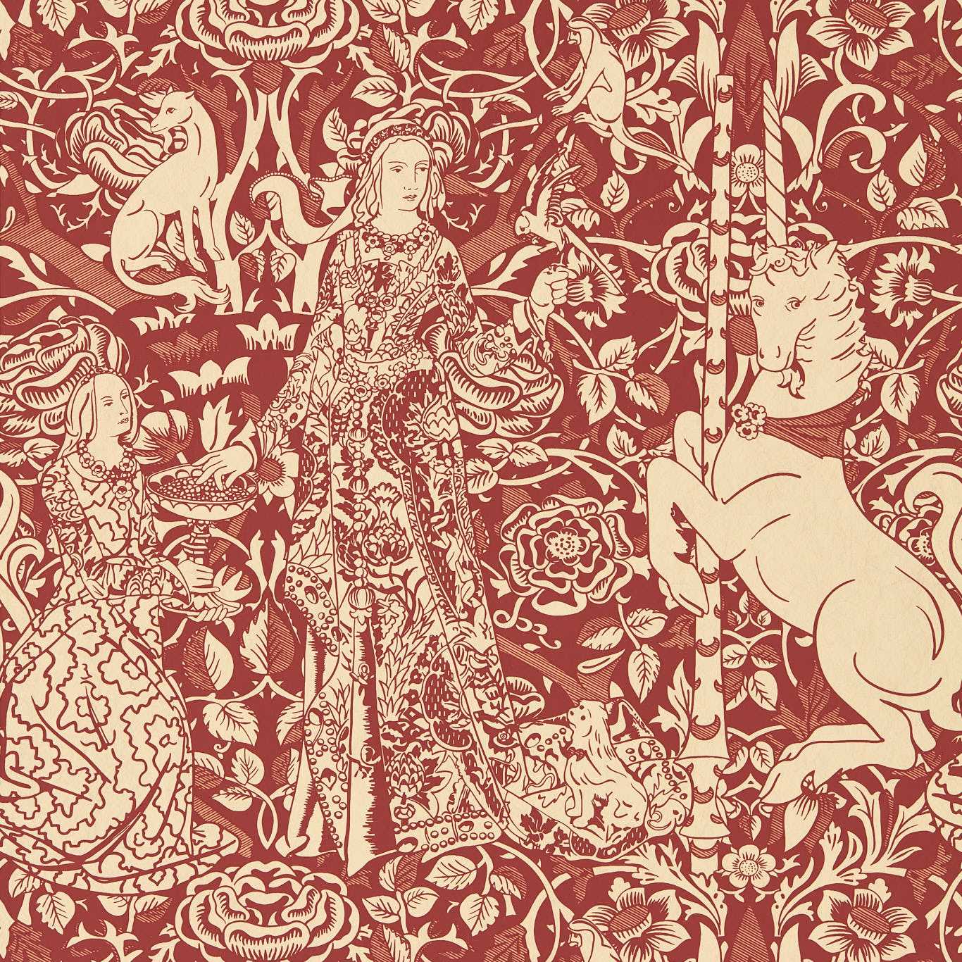 Aurelia's Grail Wallpaper - Madder/Parchment - DGDW217298