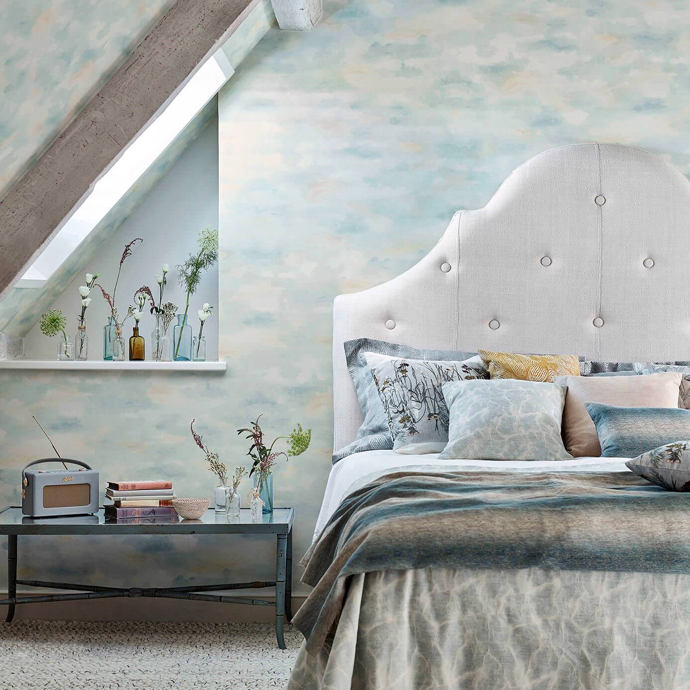 Bamburgh Sky Wallpaper - Driftwood - Sanderson - DEBB216517 - Morris Wallpaper