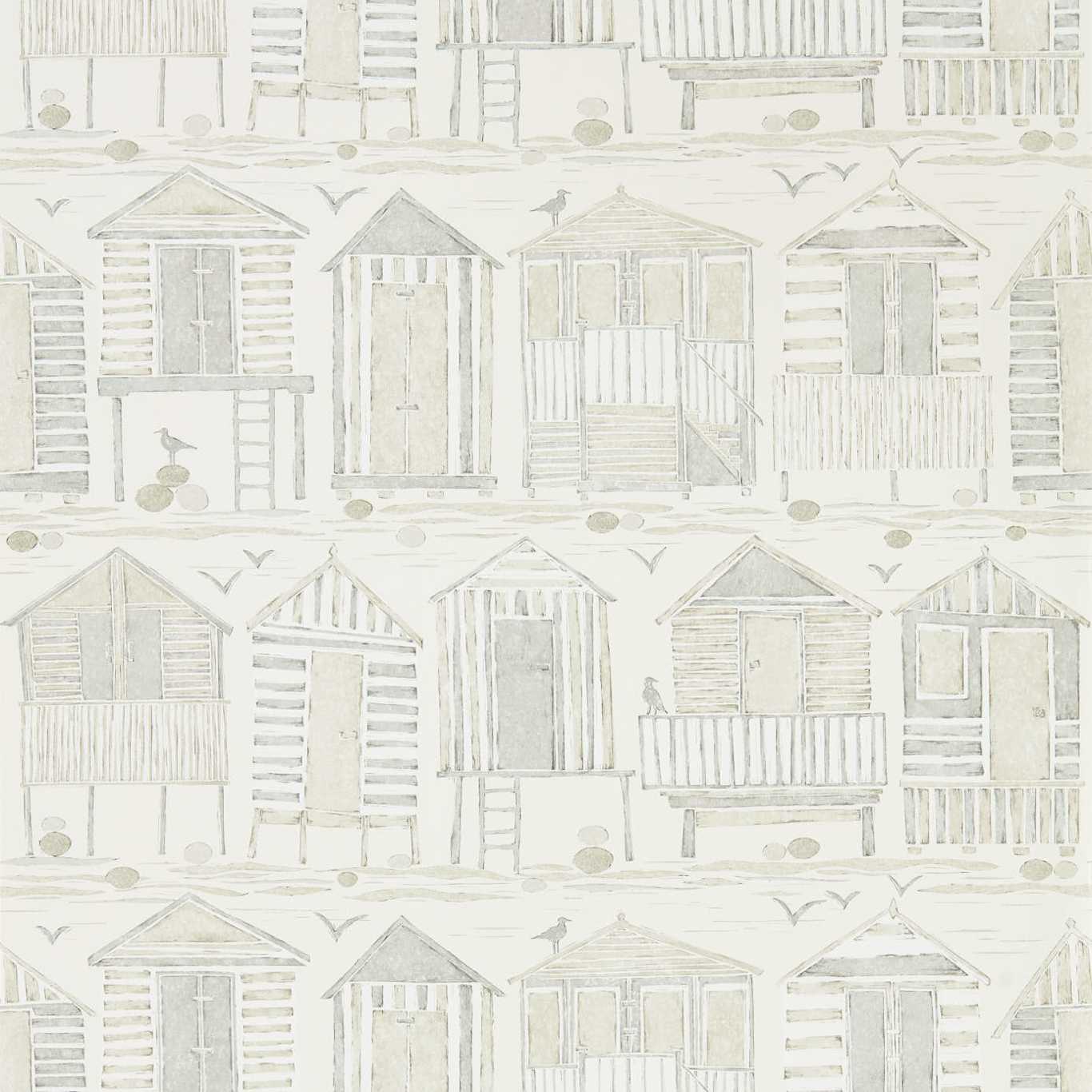 Beach Huts Wallpaper - Driftwood - Sanderson - DCOA216561