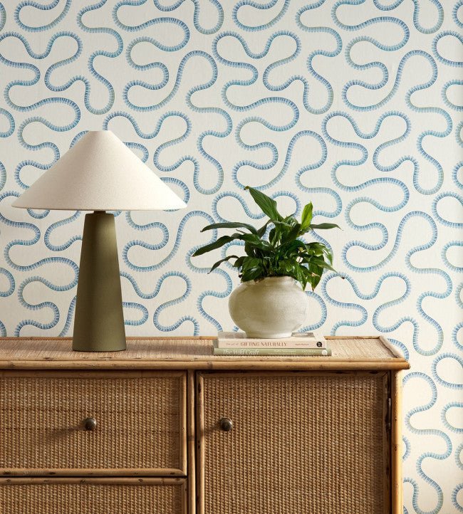 Bimble Wallpaper - Sky Blue - Scion - NSCW113250 - Morris Wallpaper
