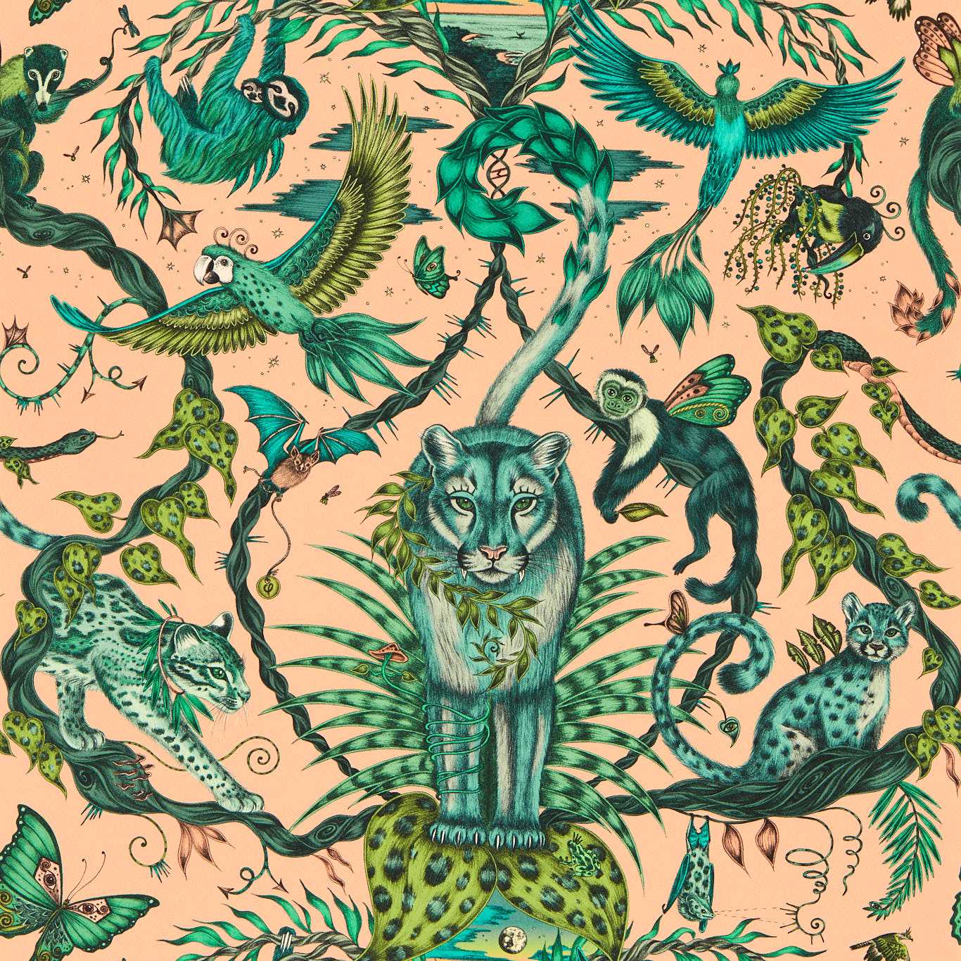 Bosque Dreams Wallpaper - Pink - Clarke & Clarke - W0213/04 - Morris Wallpaper