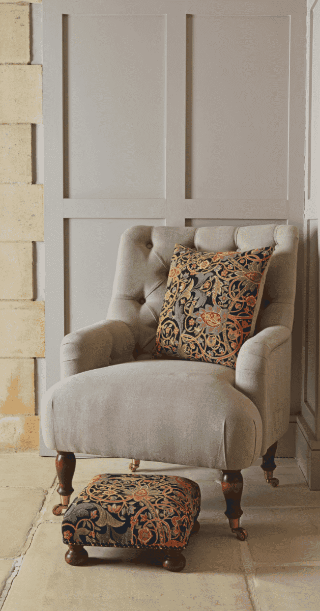 Bullerswood Tapestry Footstool - Hines of Oxford - F1089 - Morris Wallpaper