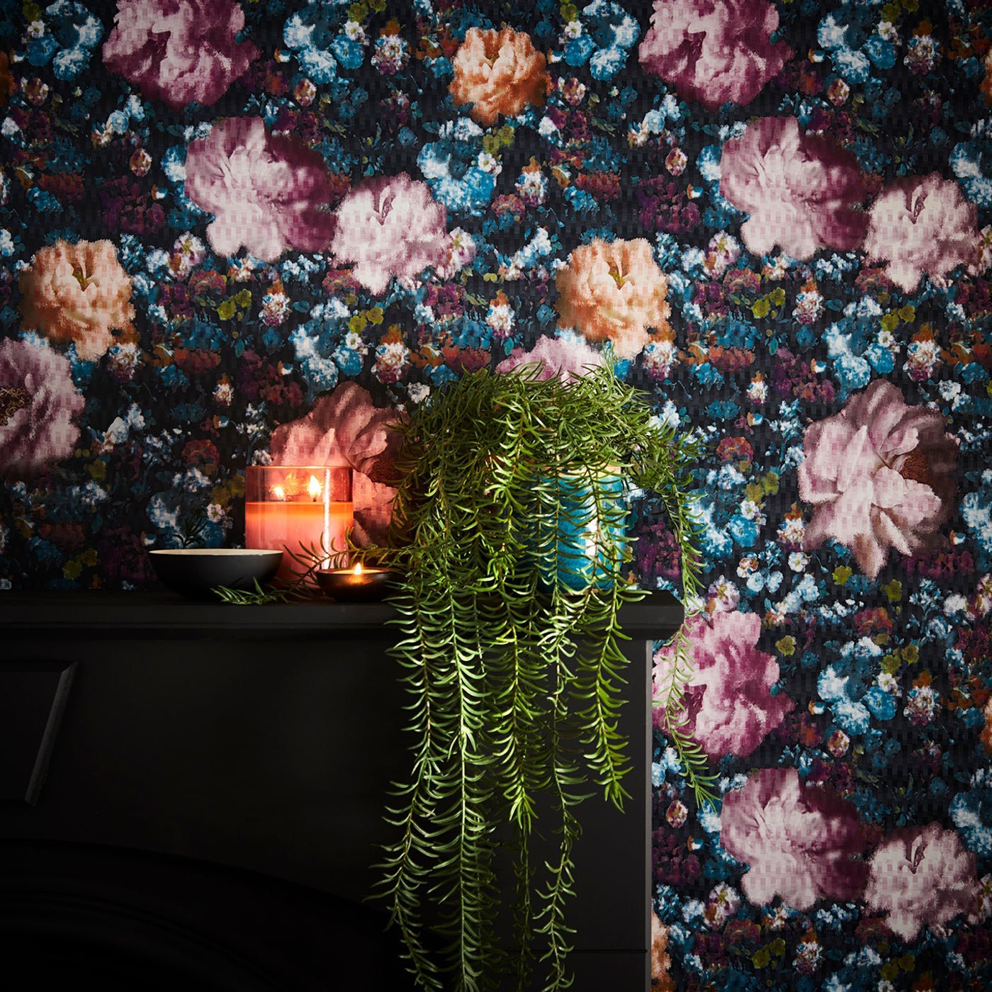 Camile Wallpaper - Midnight - Clarke & Clarke - W0148/01