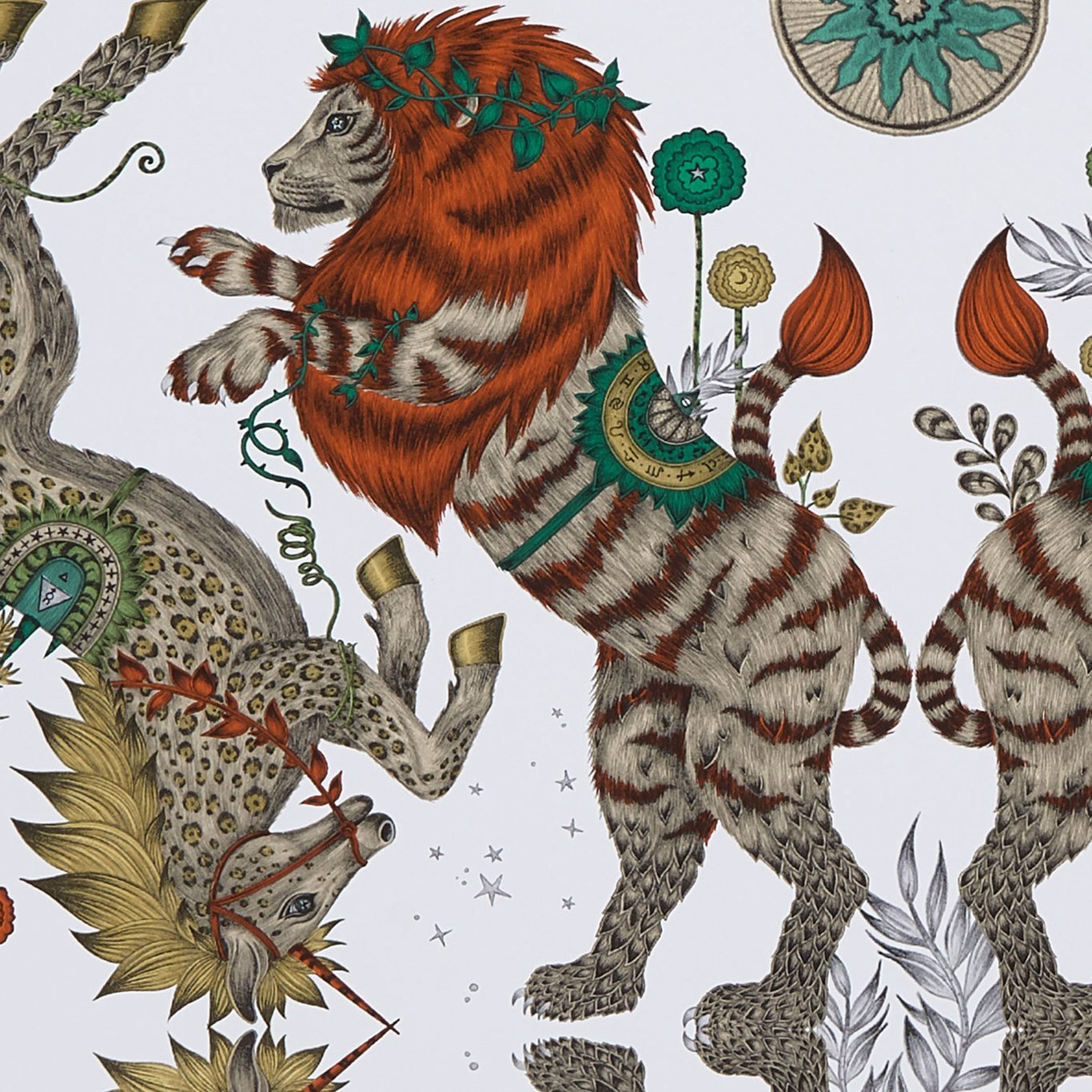 Caspian Wallpaper - Gold - Clarke & Clarke - W0113/03 - Morris Wallpaper