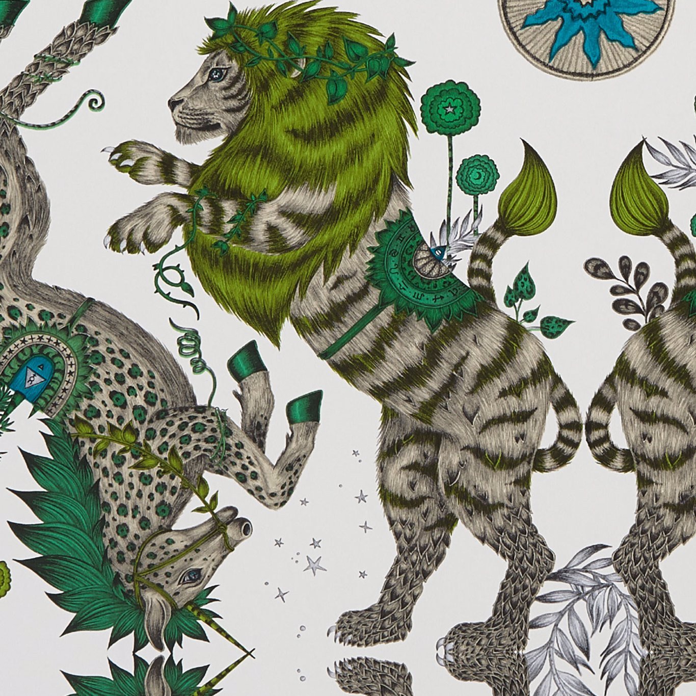 Caspian Wallpaper - Lime - Clarke & Clarke - W0113/04 - Morris Wallpaper