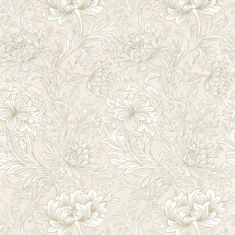 Chrysanthemum Toile Wallpaper - Cochineal Pink - Morris & Co - 217070 - Morris Wallpaper