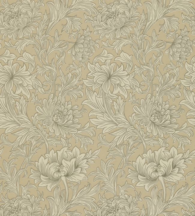 Chrysanthemum Toile Wallpaper - Ivory/Gold - 210417 - Morris & Co