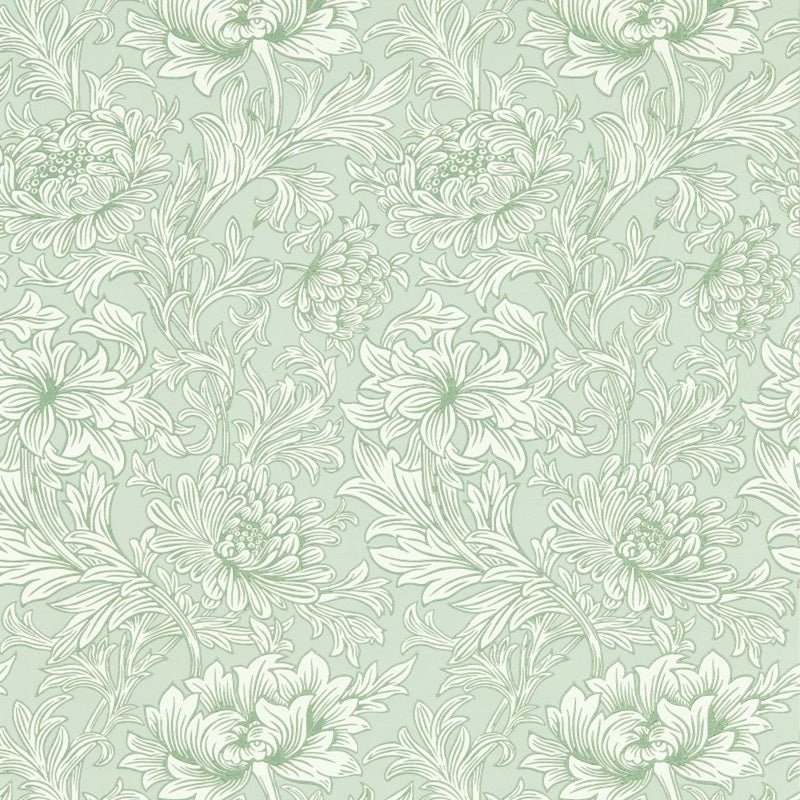 Chrysanthemum Toile Wallpaper - Willow - Morris & Co - 217069 - Morris Wallpaper