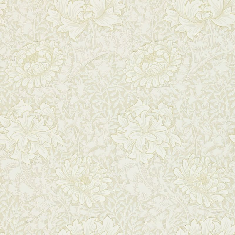 Chrysanthemum Wallpaper - Chalk - Morris & Co - 216457 - Morris Wallpaper