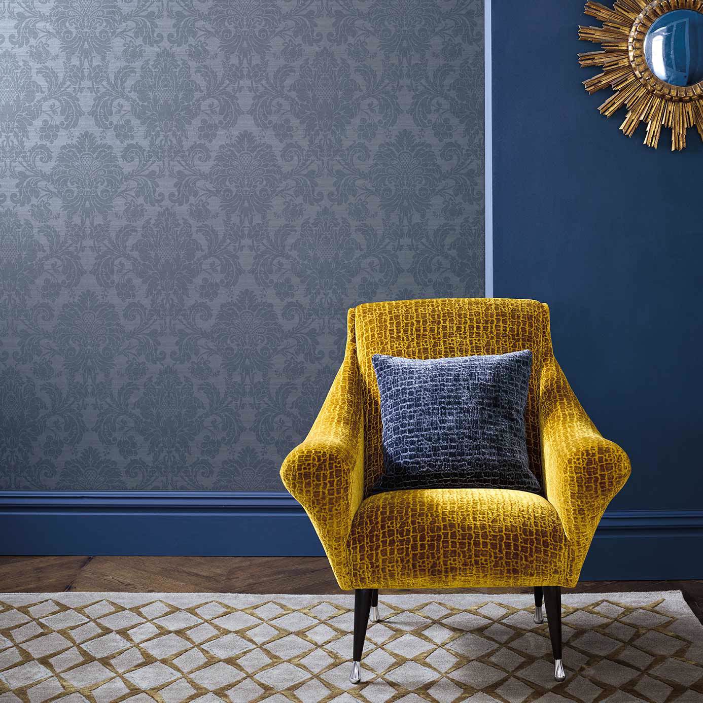 Crivelli Wallpaper - Como Blue - Zoffany - ZPAL312683 - Morris Wallpaper