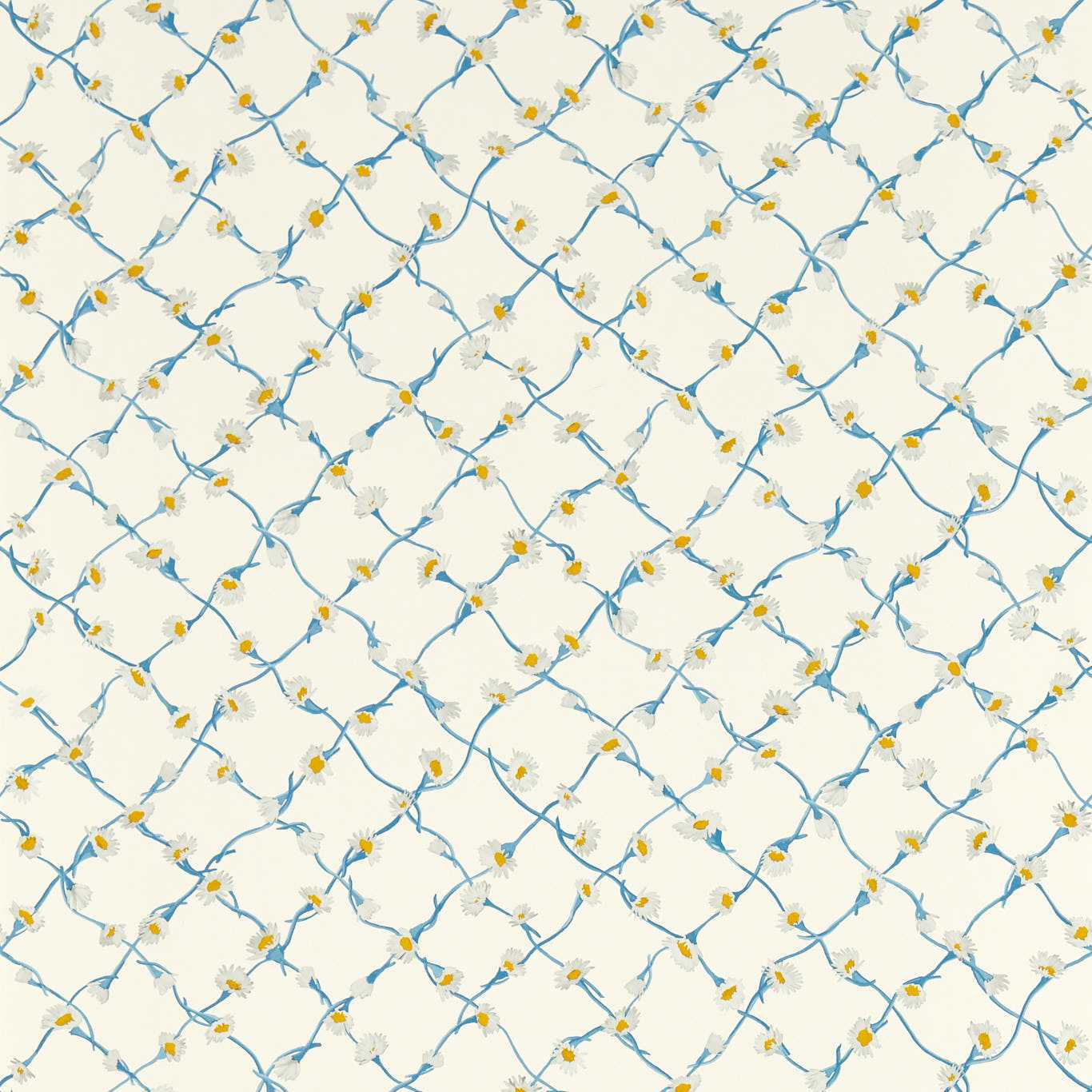 Daisy Trellis Wallpaper - Lapis/Pearl - HSRW113044 - Harlequin - Premier Wallcovering