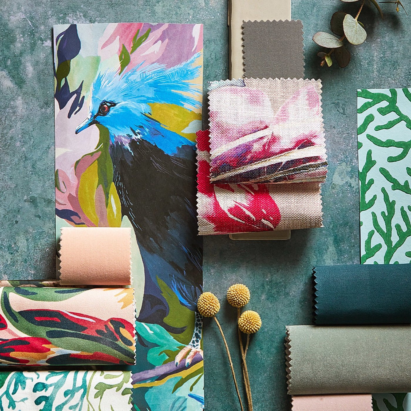 Dance Of Adornment Wallpaper - Wilderness/ Nectar/ Pomegranate - HTEW112763 - Harlequin - Premier Wallcovering