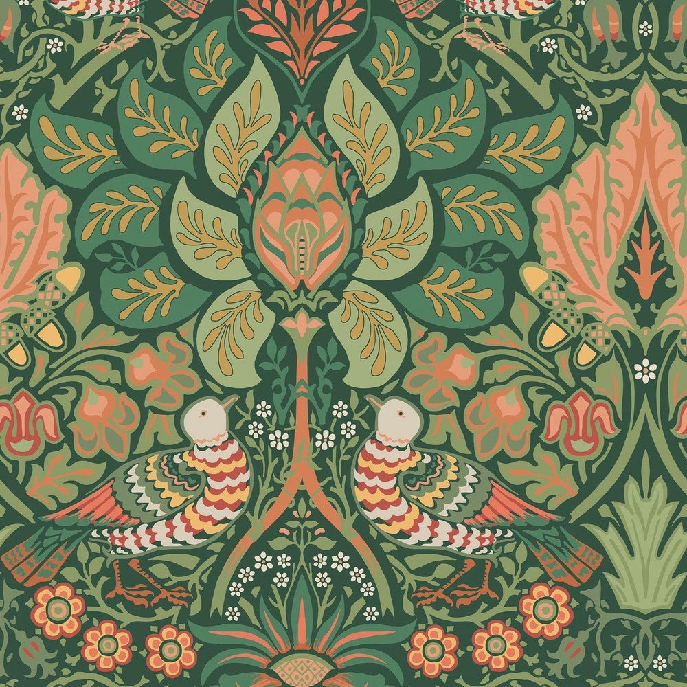 140480 - Dove & Rose Wallpaper - Woodland - William Morris