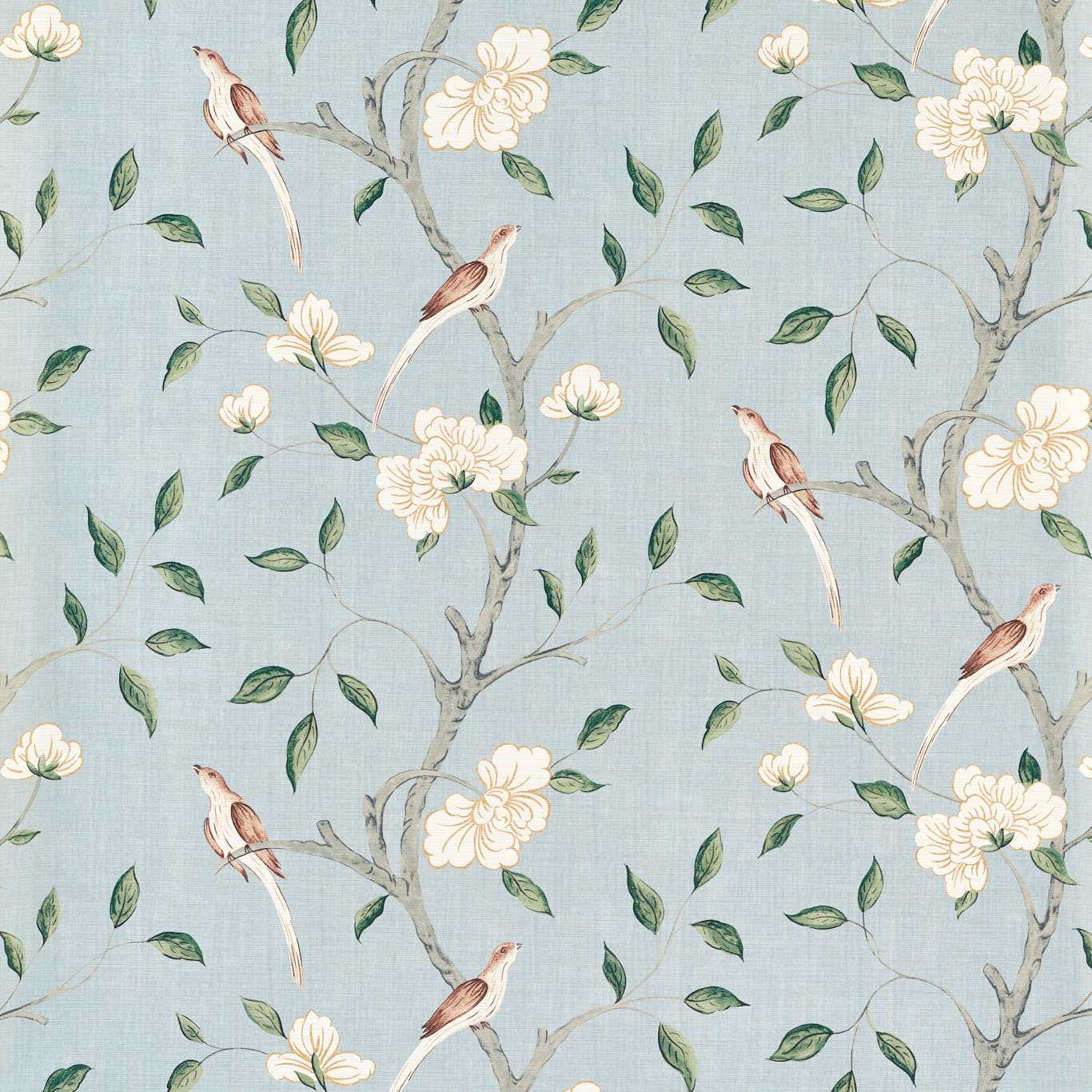 Eleonora Print Wallpaper - Stockholm Blue - ZATW313047 - Zoffany - Premier Wallcovering