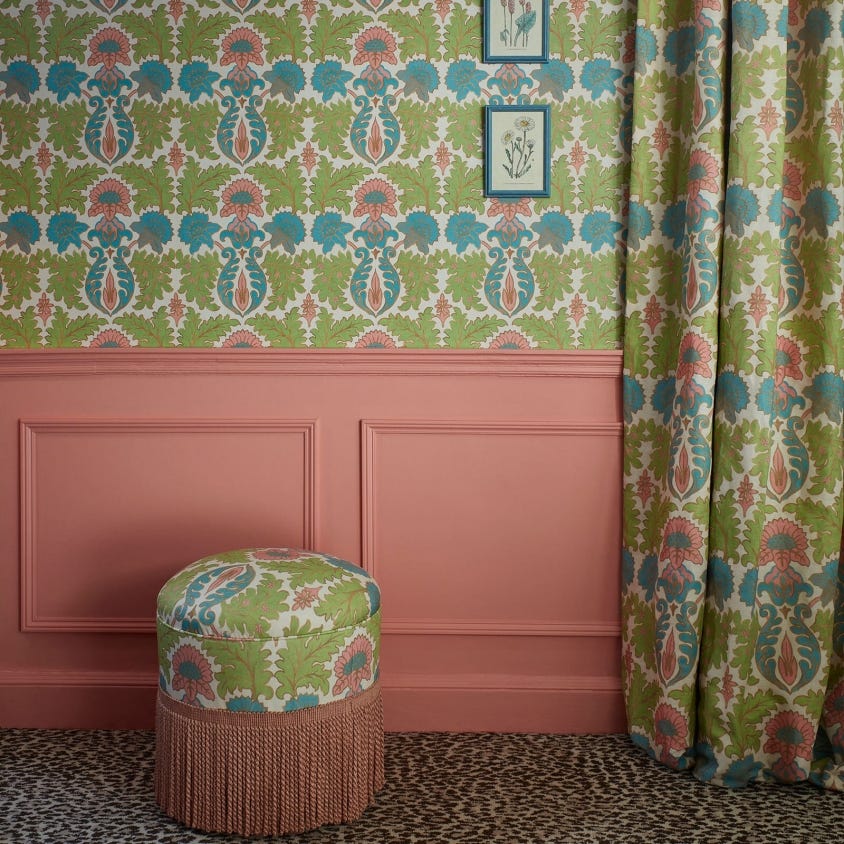 Emania Climbing Walls Wallpaper - Tourmaline - House of Hackney - 1-WA-EMA-DI-TOU-PLB - Morris Wallpaper
