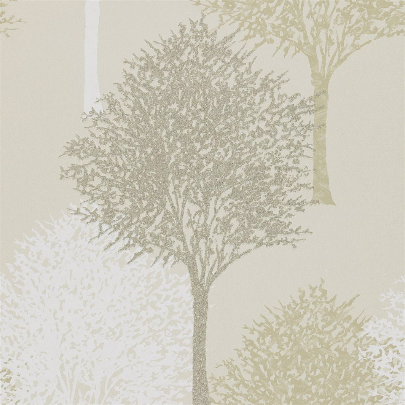 Entice Wallpaper - Silver Sparkle Putty & White - HMOM110096 - Harlequin