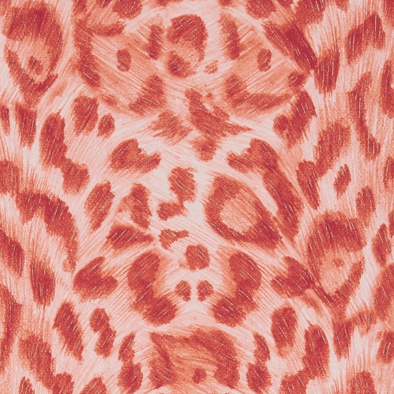 Felis Wallpaper - Red/Rose Gold - Clarke & Clarke - W0115/08 - Morris Wallpaper