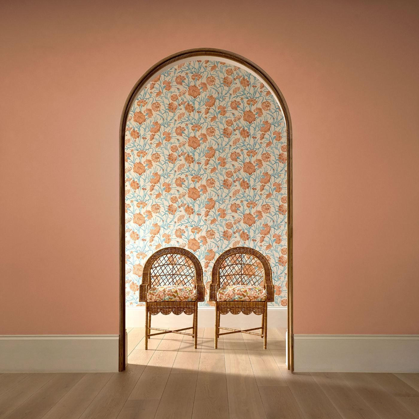 Fleur de Joie Wallpaper - Chalk/Emerald/Sky - Harlequin - HRTW113135 - Morris Wallpaper