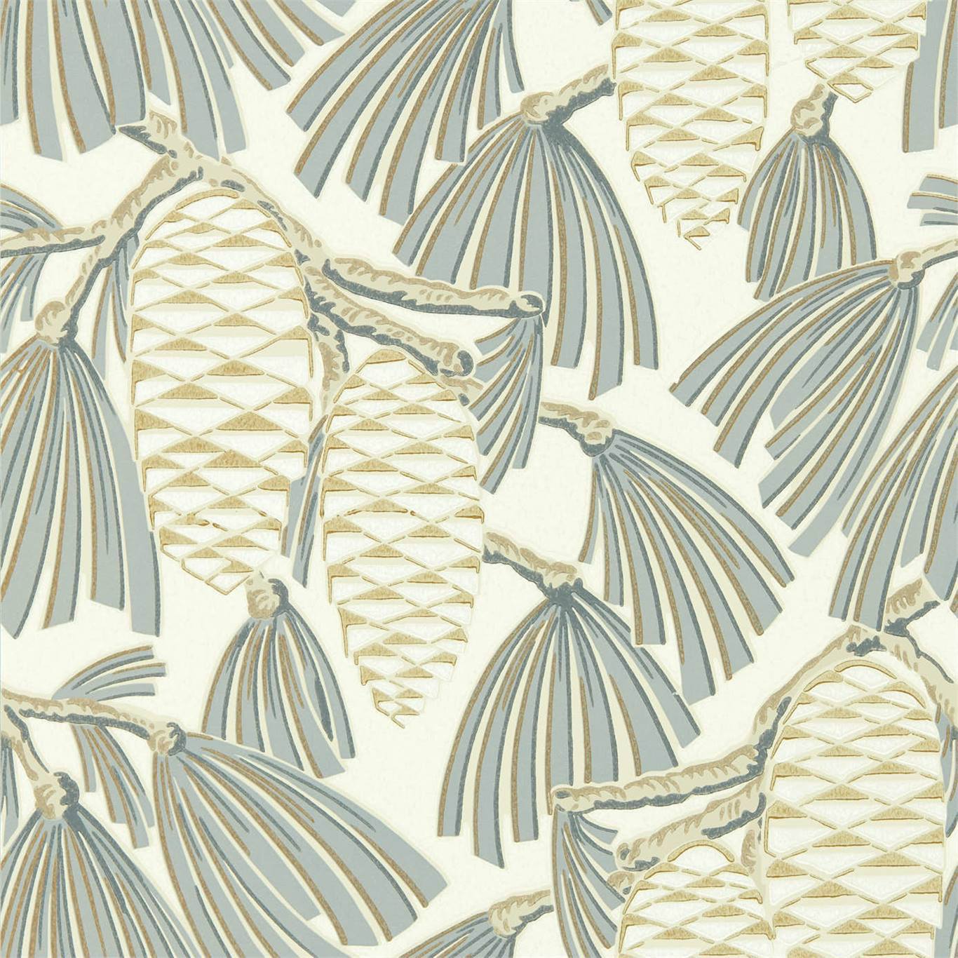Foxley Wallpaper - Platinum/Gold - HSAW112128 - Harlequin - Premier Wallcovering